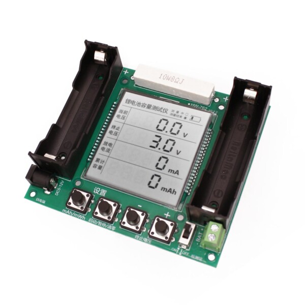 Zátěžový tester kapacity Li-Ion článku 18650 s LCD displejem