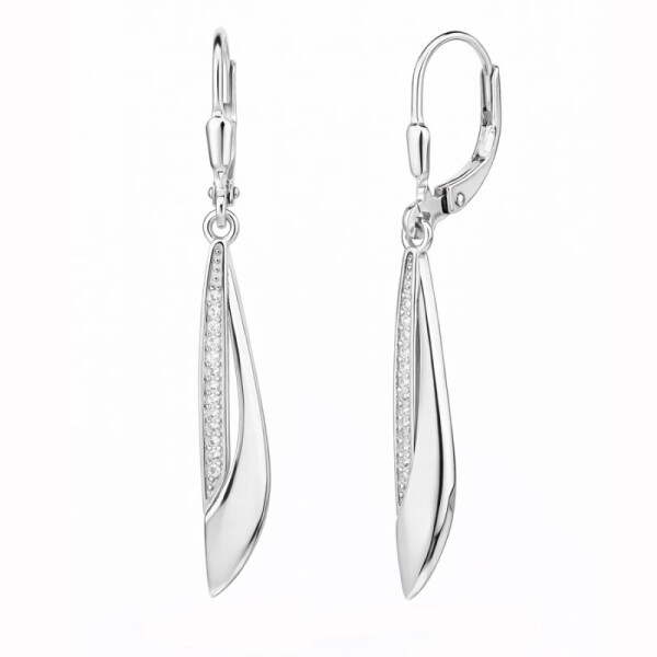 Stříbrné visací náušnice se zirkony Élodie - stříbro 925/1000, Stříbrná