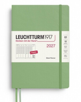 Týdenní plánovač Sage, Medium A5 2027, anglicky