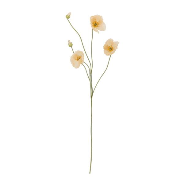 Bloomingville Umělá květina Poppy Nature 110 cm, krémová barva, plast