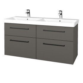 Dřevojas - Umyvadlová skříňka Q MAX SZZ4 120 - N06 Lava / Úchytka T06 / N06 Lava 332327H