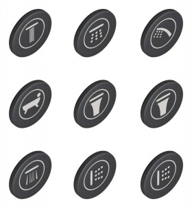 GROHE - Náhradní díly Krytky symbolů pro baterie SmartControl, 9 ks 14077XH0