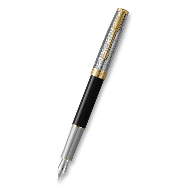 Parker Sonnet Premium Metal Black GT - plnící pero 18K, hrot F