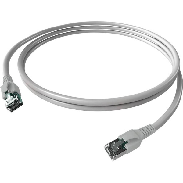 Easylan CP1KABABA0050 RJ45 síťové kabely, propojovací kabely CAT 6A S/FTP 5.00 m šedá dvoužilový stíněný, bez halogenů, samozhášecí 1 ks