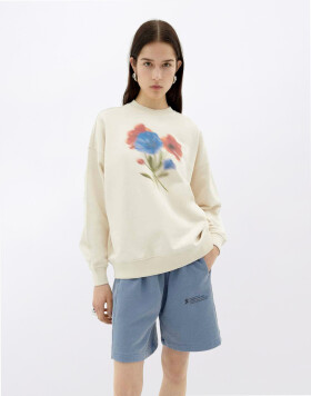Thinking MU Blurry Flower Jimena Sweatshirt WHITE M