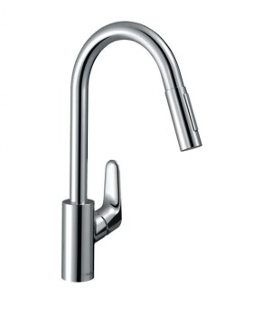 HANSGROHE - Focus M41 Dřezová baterie M4116-H240 s výsuvnou sprškou, sBOX, chrom 73880000