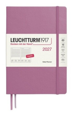 Denní plánovač Dusty Rose, Medium A5 2027, anglicky