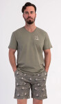 Pánské pyžamo šortky Adrien khaki M