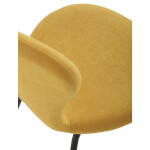 Židle jídelní, žlutá látka, nohy černý kov