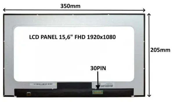 15,6" SIL LCD panel FHD IPS matný / Náhradní díl / 1920x1080 / 30 PIN / bez úchytů / LED (77042505)