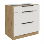 Spodní skříňka Aria 80 D 3S BB - Premium Box Barva korpusu: Bílá, Barva dvířek: WH - Crystal white AFM