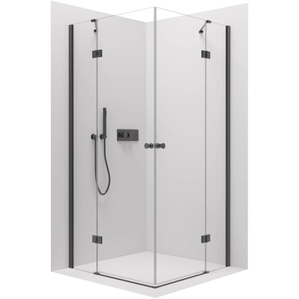 CERANO Sprchový kout Marino Duo L/P - 6 mm - černá matná, transparentní sklo - 110x90x190 cm - pantový