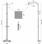 REA - Sprchový set s baterií 150mm Milan černý REA-P7000