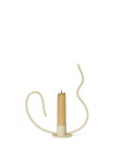 Ferm Living Kovový svícen Valse Cashmere Low, krémová barva, kov