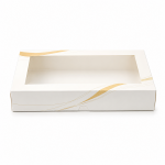 Cake star Elegantní bílá krabice s okénkem Pure – laminovaná 25 x 20 x 5,5 cm