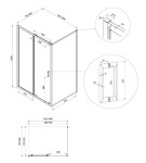 CERSANIT - OBDÉLNÍKOVÝ SPRCHOVÝ KOUT ARTECO 100X80X190, ČERNÁ, ČIRÉ SKLO S913-017
