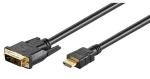 MicroConnect kabel Single-link HDMI (M) - DVI-D 18+1 (M) 15m černá / FullHD (1920x1080) @ 60Hz / obousměrný (HDM1918115)