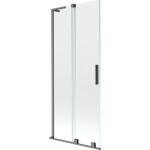 MEXEN/S - Velar L dvoukřídlá posuvná vanová zástěna 85 x 150, transparent, grafit kartáčovaná 896-085-003-01-66