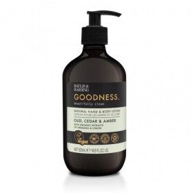 Baylis & Harding Přírodní krém na ruce a tělo Goodness Oud/Cedar/Amber 500 ml, hnědá barva, plast