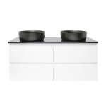 Koupelnová skříňka s krycí deskou SAT B-Way 119x50x45 cm bílá lesk BWAY2120WTK BWAY2120WTK