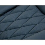 Křeslo kancelářské, tmavě modrá ekokůže, kovový kříž, kolečka na tvrdé podlahy