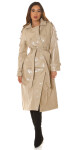 Sexy kožený kabát Musthave / Trenchcoat BEIGE S