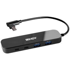 LINDY 43334 4 porty USB-C® (USB 3.1) Multiport hub černá