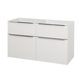 MEREO - Mailo, koupelnová skříňka 121 cm, bílá, chrom madlo CN513S