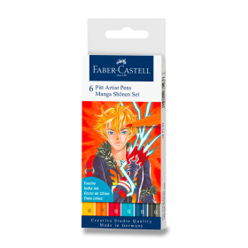 Faber-Castell Umělecký popisovač Pitt Artist Pen Brush Manga Shonen štětcové, sada 6 ks - mix barev
