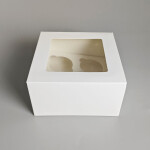 Cake star Bílá krabice s průhledným víkem na 4ks muffinů