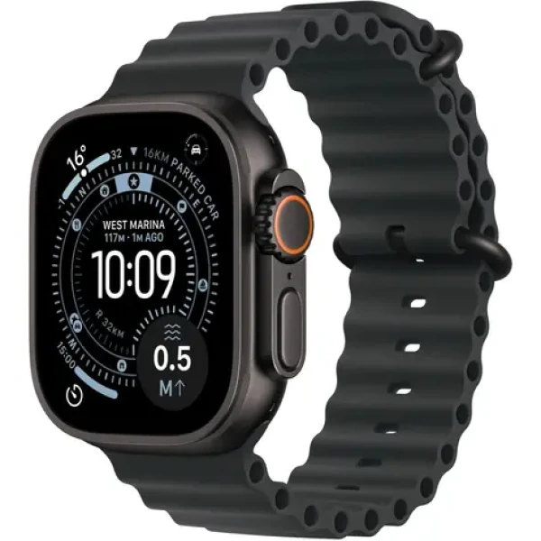 Apple Watch Ultra 3 (2025) GPS+Cellular 49mm Černé titanové tělo - Černý oceánský řemínek / 130-200mm (MF0J4QC/A)