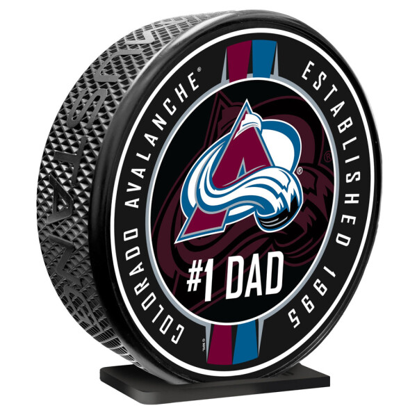 Mustang Puk Colorado Avalanche NHL 8" MEGA Puck #1 Dad Ribbon