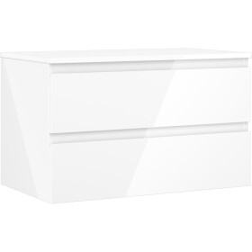MEXEN/S - Orio koupelnová skříňka pod umyvadlo 80 cm s deskou, 2 zásuvky, bílá lesk 91A10-08047-2-BFFC00