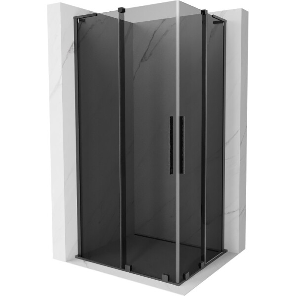 MEXEN/S - Velar L Duo sprchový kout, posuvné dveře 100 x 90, grafit, gun gray kartáčovaná 871-100-090-02-43-66