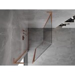 MEXEN/S - Mist Lsprchový kout pětiboký křídlový asymetrický 80x90, transparent, měď kartáčovaná 8A8L-080-090-65-00