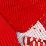 DumDekorace Červený prošívaný vánoční přehoz se sněhuláky - stylová zimní dekorace na postel Šířka: 170 cm | Délka: 210 cm