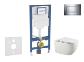 GEBERIT - Duofix Set předstěnové instalace, klozetu Gaia a sedátka softclose, tlačítko Sigma30, chrom/chrom mat SANI11CA1133B