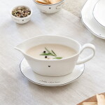 Bastion Collections Keramický omáčník Black Heart, bílá barva, keramika