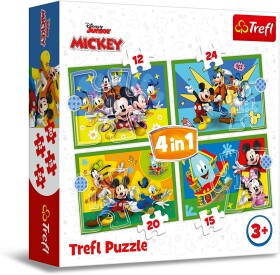TREFL Puzzle 4v1 Mickey - S přáteli