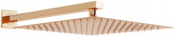 MEXEN/S - Slim čtvercová sprchová hlavice - déšť 25 x 25 cm + sprchové rameno, růžové zlato 79125112-60