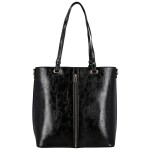 Luxusní dámská koženková kabelka na rameno Tijana, černá