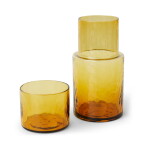 HK living Karafa Tube Amber 800 ml, oranžová barva, sklo