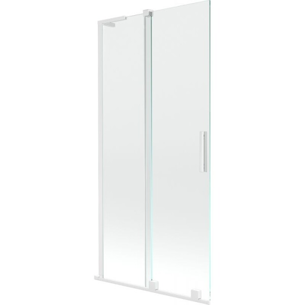 MEXEN/S - Velar L dvoukřídlá posuvná vanová zástěna 90 x 150, transparent, bílá 896-090-003-01-20