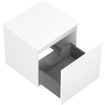 MEXEN/S - Rivel koupelnová skříňka pod umyvadlo 50 cm s deskou, 1 šuplík, reliéf , bílá mat 91A20-05047-1-BFC01