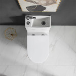 CERANO - WC kombi s umývátkem Hygisink, Rimless - bezokrajové splachování + UF sedátko - spodní/zadní odpad - bílá lesklá - 71,5x36 CER-664708