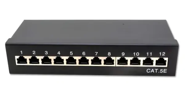 XtendLan 10" 12 portů černý / Patch panel / Cat5e / STP / 1U / LSA (PP0-12C5E-LSA-G)