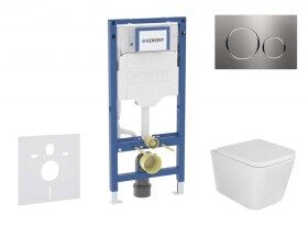 GEBERIT - Duofix Set předstěnové instalace, klozetu Arkas I a sedátka softclose, tlačítko Sigma20, nerez SANI11CA6105B