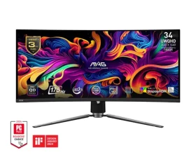 34.18" MSI MAG 341CQPDE QD-OLED černá / UWQHD / QD-OLED / 21:9 / 0.03ms / 1500000:1 / 1000cd-m2 / HDMI+DP+USB-A+USB-B+US (9S6-3DD04T-004)