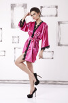 DKaren Housecoat Viola Dark Pink tmavě růžová