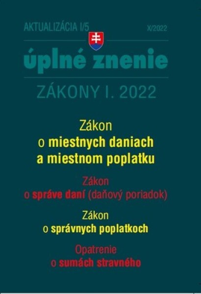 Aktualizácia I/5 2022 daňové účtovné zákony